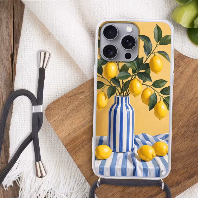 Telefoonhoesje met koord - Citroen - Stilleven - Modern - Citroen - Stilleven - Modern Hoesje iPhone 16 Pro Max met koord klein