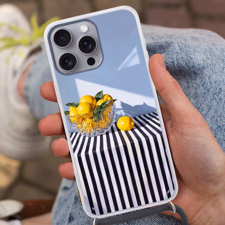 Telefoonhoesje met koord - Citroenen - Fruit - Geel — 2