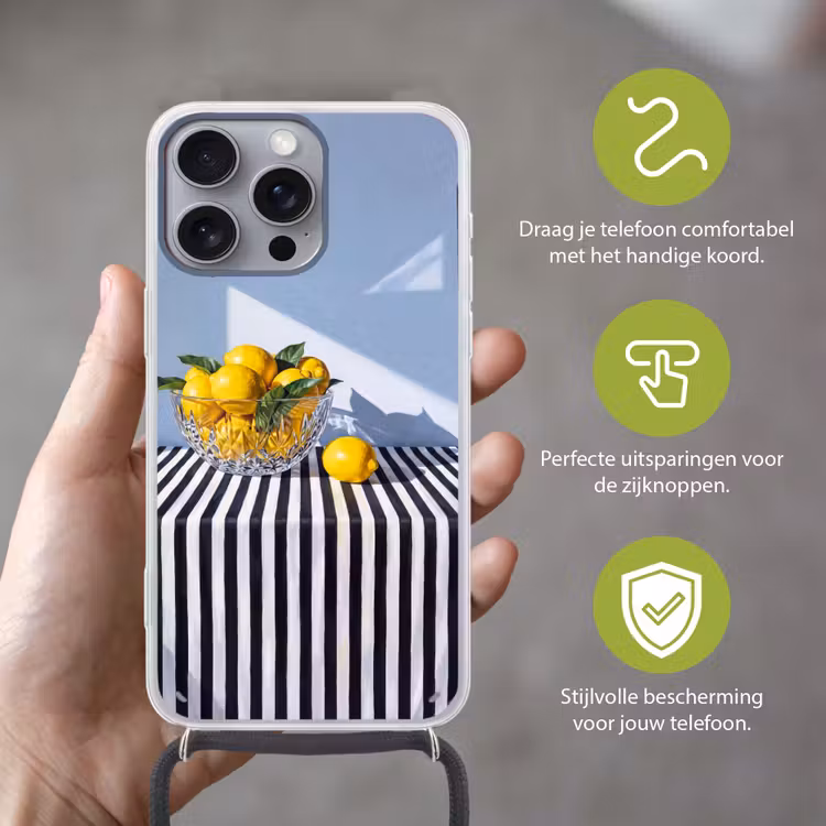 Telefoonhoesje met koord - Citroenen - Fruit - Geel — 4