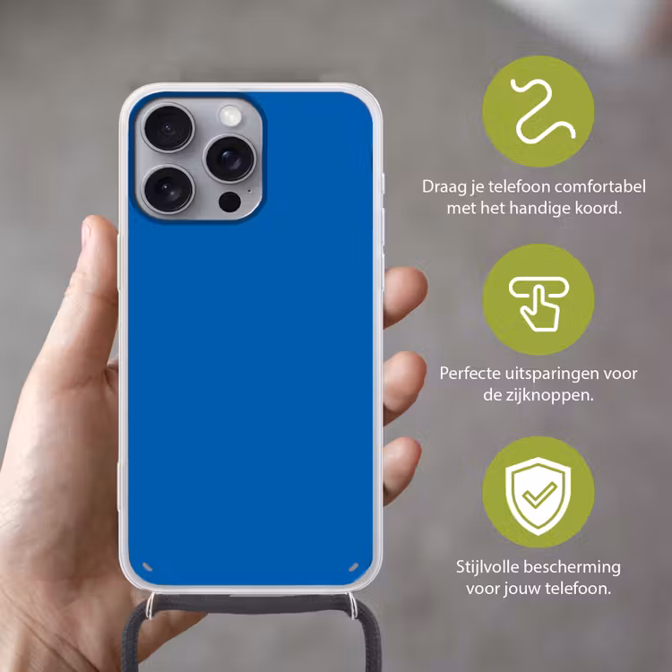 Classic - Azure - Blauw Hoesje iPhone 16 Pro Max met koord klein 804 -sfeer2_NL