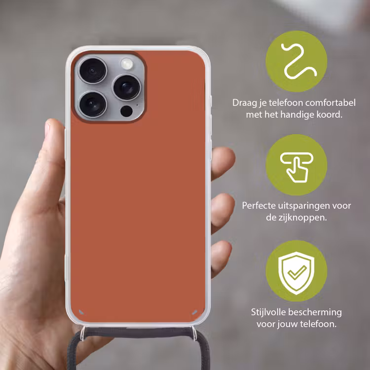 Copperhead - Oranje - Bruin Hoesje iPhone 16 Pro Max met koord klein 804 -sfeer2_NL