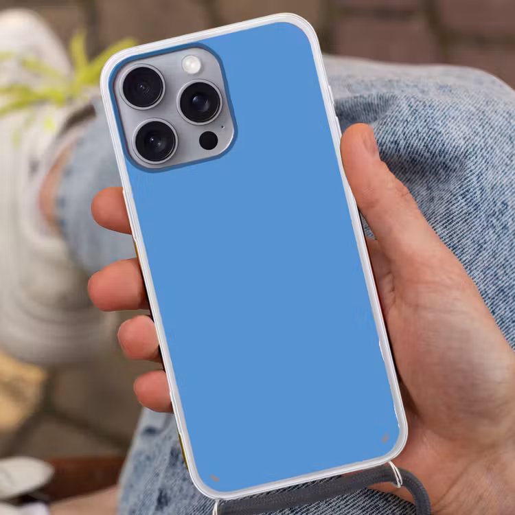 Cornflower - Blue - Blauw Hoesje iPhone 16 Pro Max met koord klein 804 -sfeer3