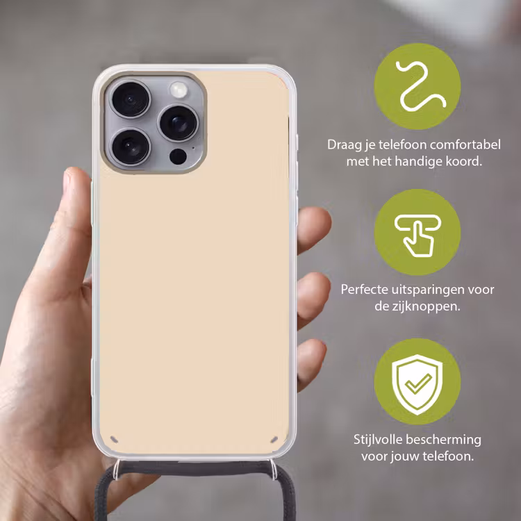Cream - Nude - Neutraal Hoesje iPhone 16 Pro Max met koord klein 804 -sfeer2_NL