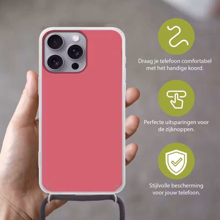 Crimson - Rose - Roze Hoesje iPhone 16 Pro Max met koord klein 804 -sfeer2_NL