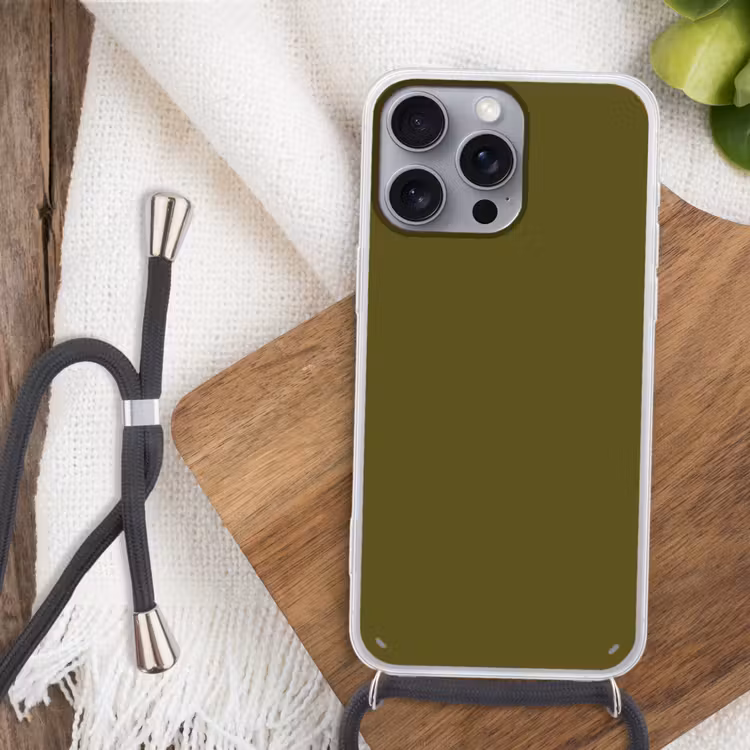 Dark - Olive - Groen Hoesje iPhone 16 Pro Max met koord klein 804 -sfeer4