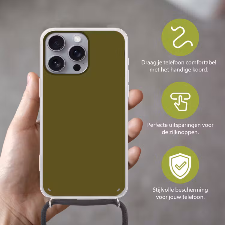 Dark - Olive - Groen Hoesje iPhone 16 Pro Max met koord klein 804 -sfeer2_NL