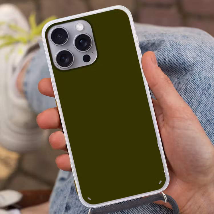 Dark - Olive - Groen Hoesje iPhone 16 Pro Max met koord klein 804 -sfeer3