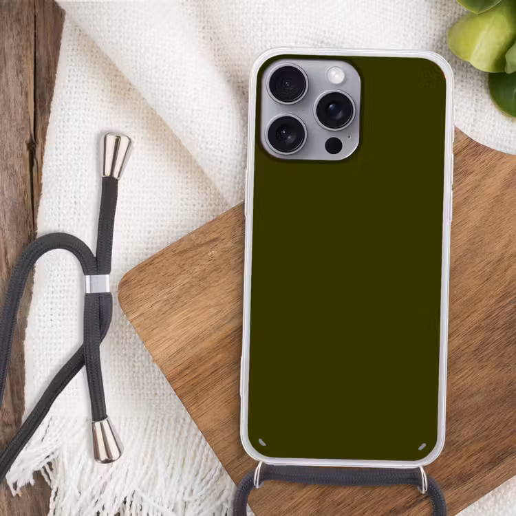 Dark - Olive - Groen Hoesje iPhone 16 Pro Max met koord klein 804 -sfeer4
