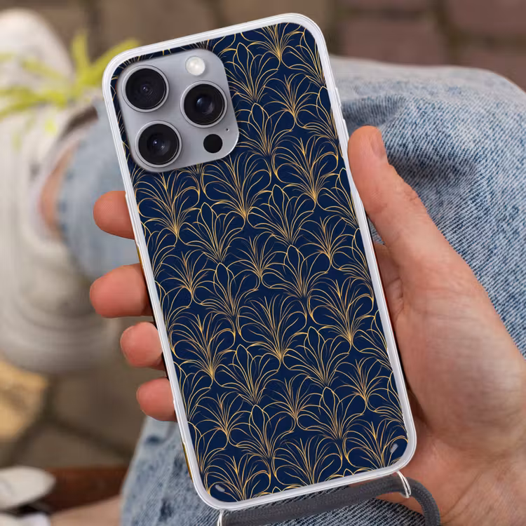 Deco - Waaier - Blauw Hoesje iPhone 16 Pro Max met koord klein 804 -sfeer3