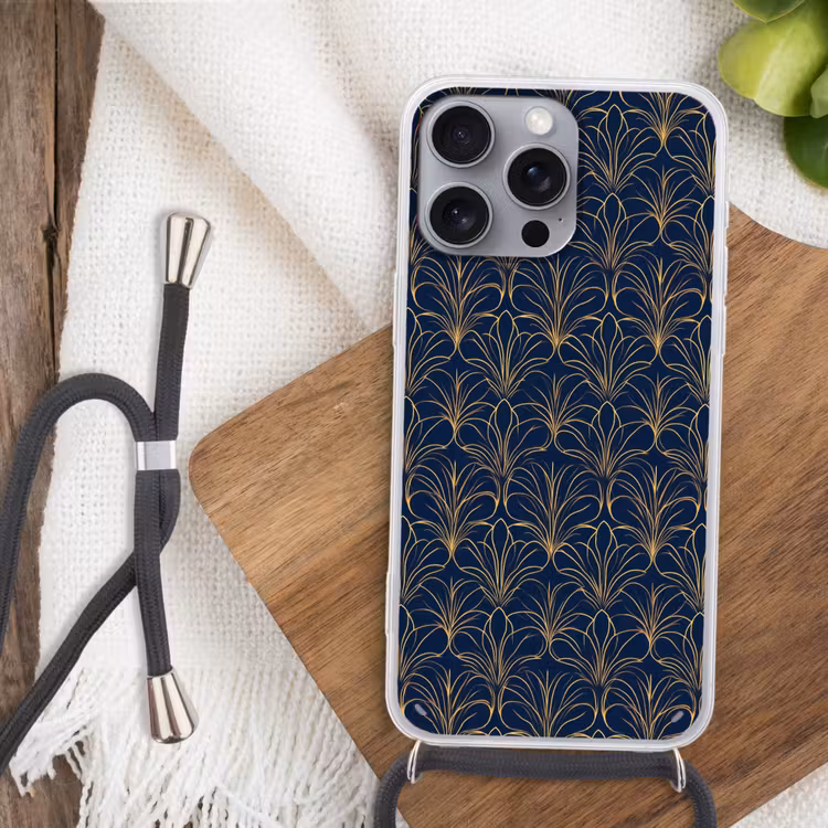 Deco - Waaier - Blauw Hoesje iPhone 16 Pro Max met koord klein 804 -sfeer4