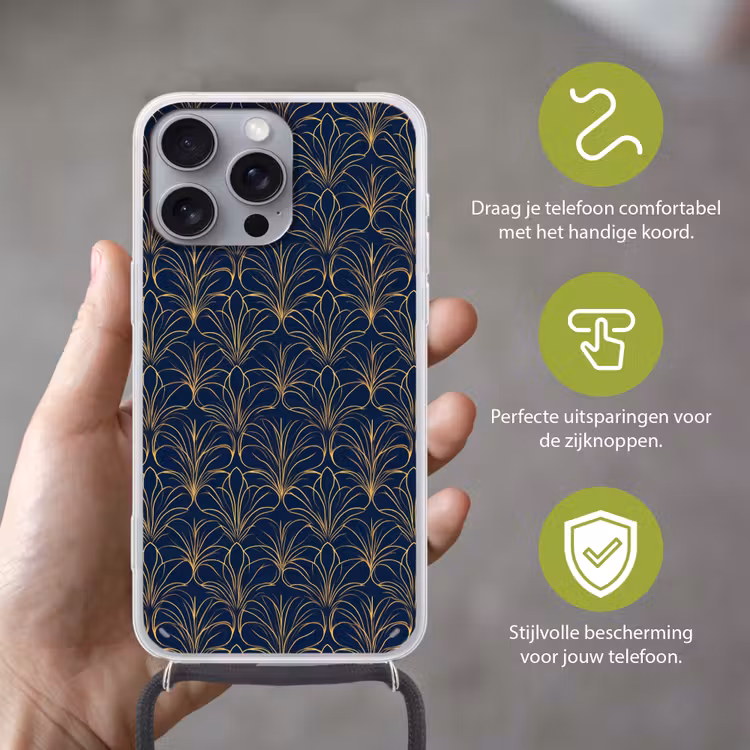 Deco - Waaier - Blauw Hoesje iPhone 16 Pro Max met koord klein 804 -sfeer2_NL