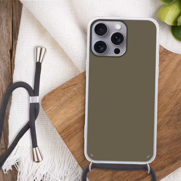 Deep - Khaki - Groen Hoesje iPhone 16 Pro Max met koord klein 804 -sfeer4