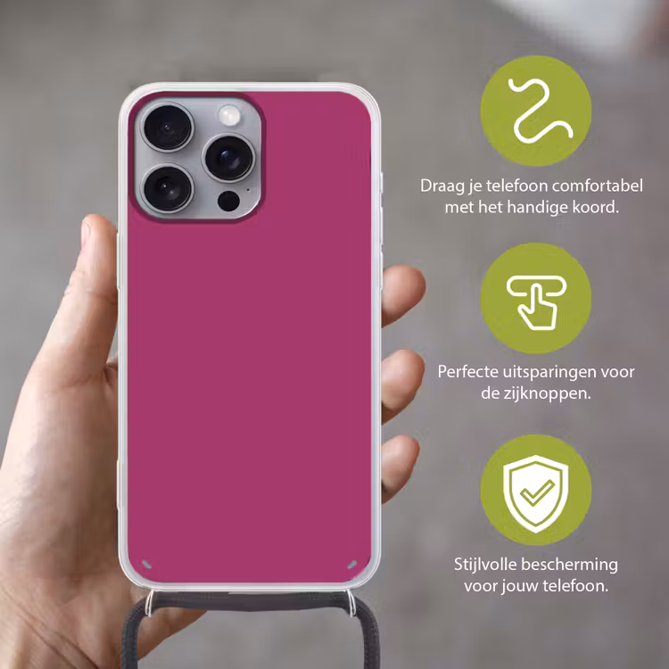 Deep - Magenta - Paars Hoesje iPhone 16 Pro Max met koord klein 804 -sfeer2_NL