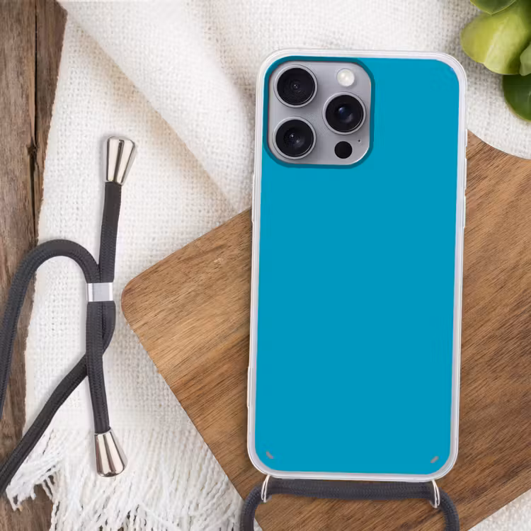 Deep - Turquoise - Turkoois Hoesje iPhone 16 Pro Max met koord klein 804 -sfeer4
