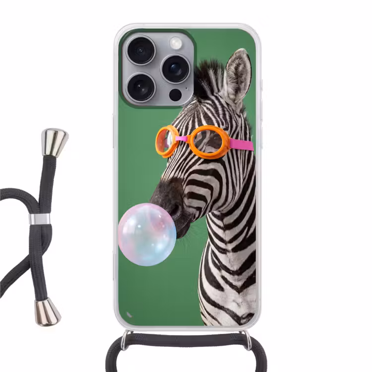 Dier - Bril - Bel - Modern - Groen Hoesje iPhone 16 Pro Max met koord klein -3d