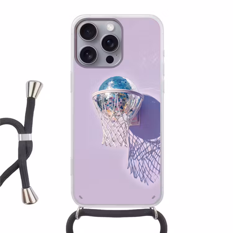Discobal - Basketbalring - Grafisch Hoesje iPhone 16 Pro Max met koord klein -3d