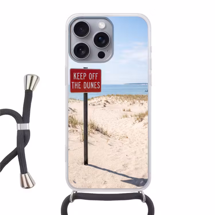 Duin - Bord - Kust - Landschap - Rood Hoesje iPhone 16 Pro Max met koord klein -3d