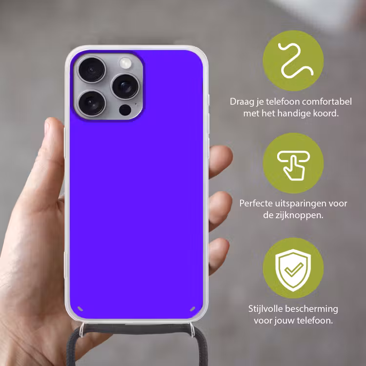 Electric - Indigo - Paars Hoesje iPhone 16 Pro Max met koord klein 804 -sfeer2_NL