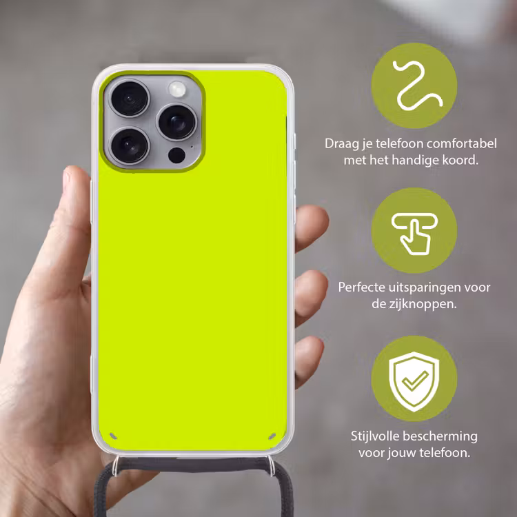 Electric - Lemon - Geel Hoesje iPhone 16 Pro Max met koord klein 804 -sfeer2_NL