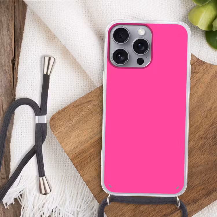 Electric - Magenta - Roze Hoesje iPhone 16 Pro Max met koord klein 804 -sfeer4