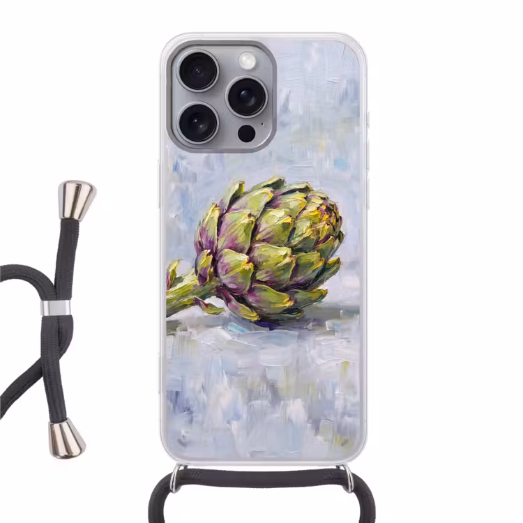 Telefoonhoesje met koord - Eten - Artisjok - Modern - Eten - Artisjok - Modern Hoesje iPhone 16 Pro Max met koord klein