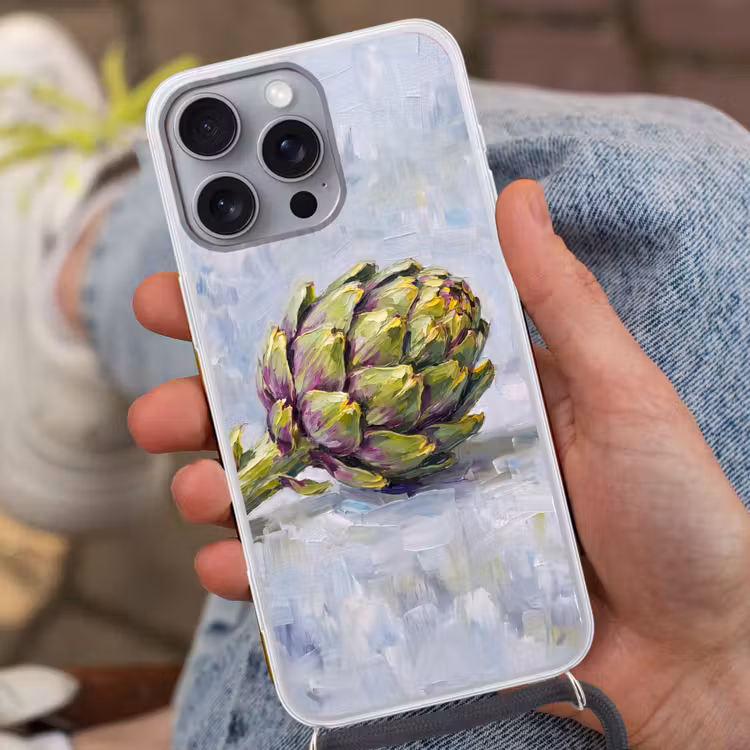 Telefoonhoesje met koord - Eten - Artisjok - Modern - Eten - Artisjok - Modern Hoesje iPhone 16 Pro Max met koord klein
