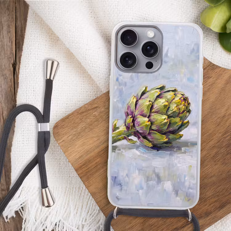 Telefoonhoesje met koord - Eten - Artisjok - Modern - Eten - Artisjok - Modern Hoesje iPhone 16 Pro Max met koord klein