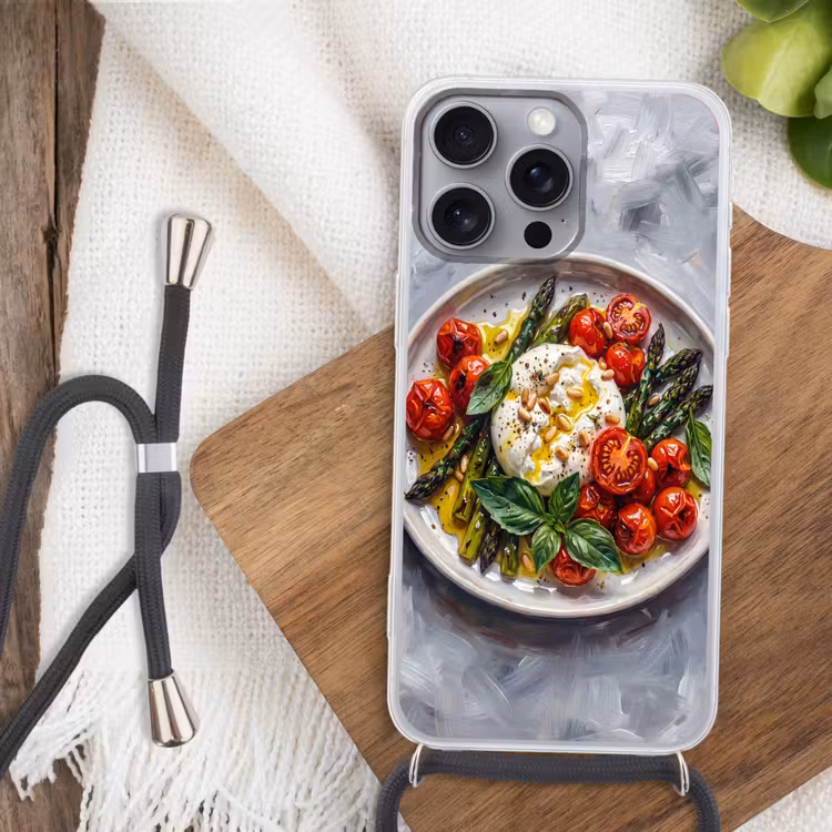 Eten - Groenten - Kaas - Modern - Vers Hoesje iPhone 16 Pro Max met koord klein -sfeer4