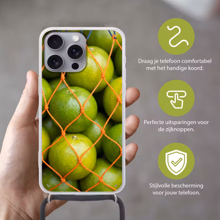 Eten - Net - Groen - Markt Hoesje iPhone 16 Pro Max met koord klein -sfeer2_NL