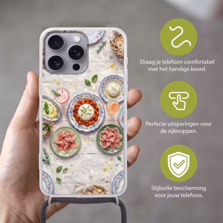 Eten - Tafel - Divers - Modern Hoesje iPhone 16 Pro Max met koord klein -sfeer2_NL