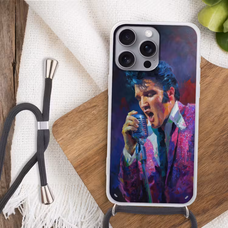 Expressief - Microfoon - Paars Hoesje iPhone 16 Pro Max met koord klein -sfeer4