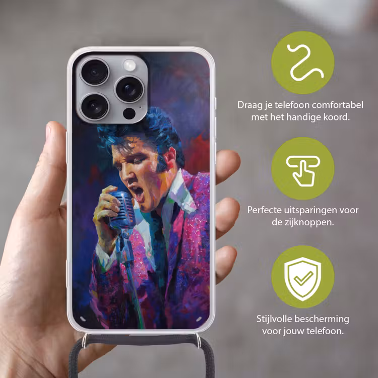 Expressief - Microfoon - Paars Hoesje iPhone 16 Pro Max met koord klein -sfeer2_NL
