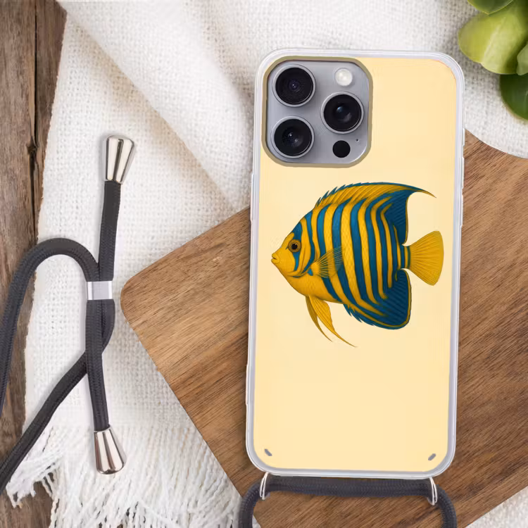 Felgeel - Vis - Strepen - Vinnen Hoesje iPhone 16 Pro Max met koord klein -sfeer4