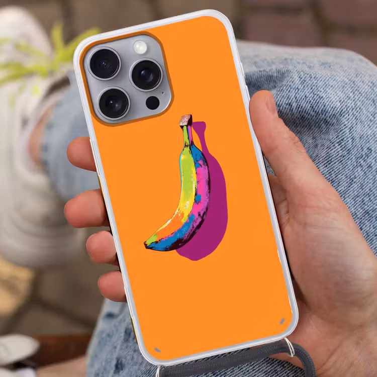 Felle kleuren - Banaan - popart Hoesje iPhone 16 Pro Max met koord klein -sfeer3