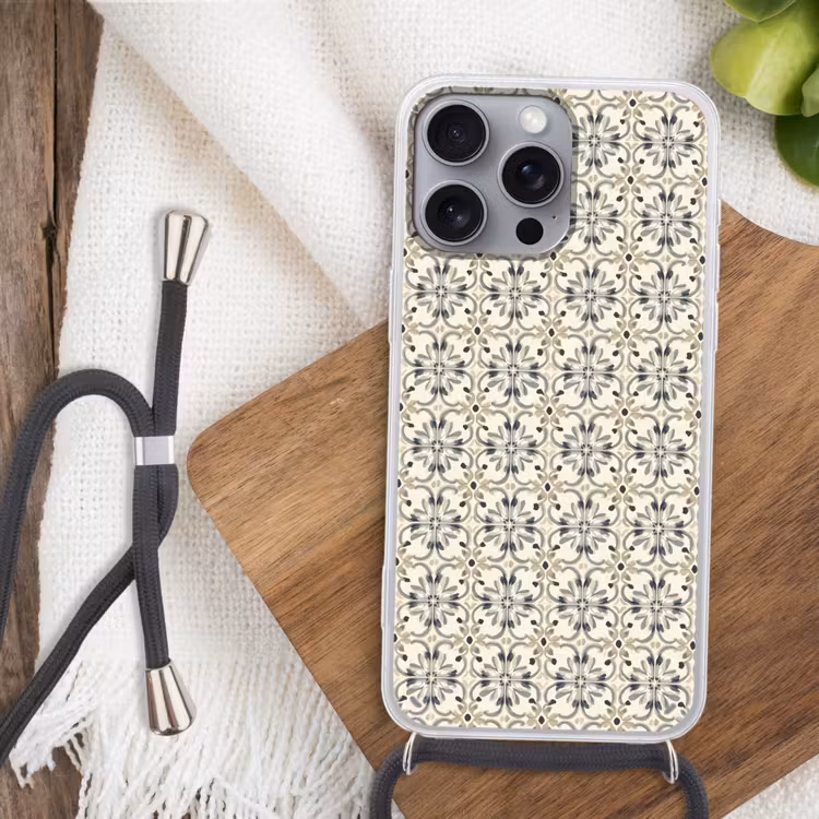 Floraal - Patroon - Kleurrijk Hoesje iPhone 16 Pro Max met koord klein 804 -sfeer4