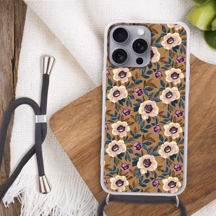 Floraal - Stilleven - Kleurrijk Hoesje iPhone 16 Pro Max met koord klein 804 -sfeer4