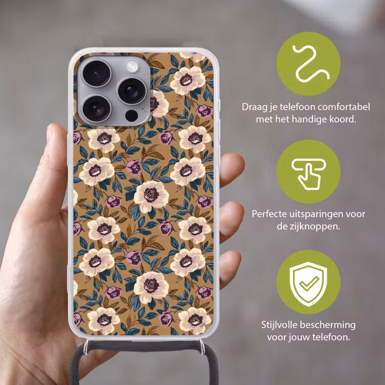Floraal - Stilleven - Kleurrijk Hoesje iPhone 16 Pro Max met koord klein 804 -sfeer2_NL