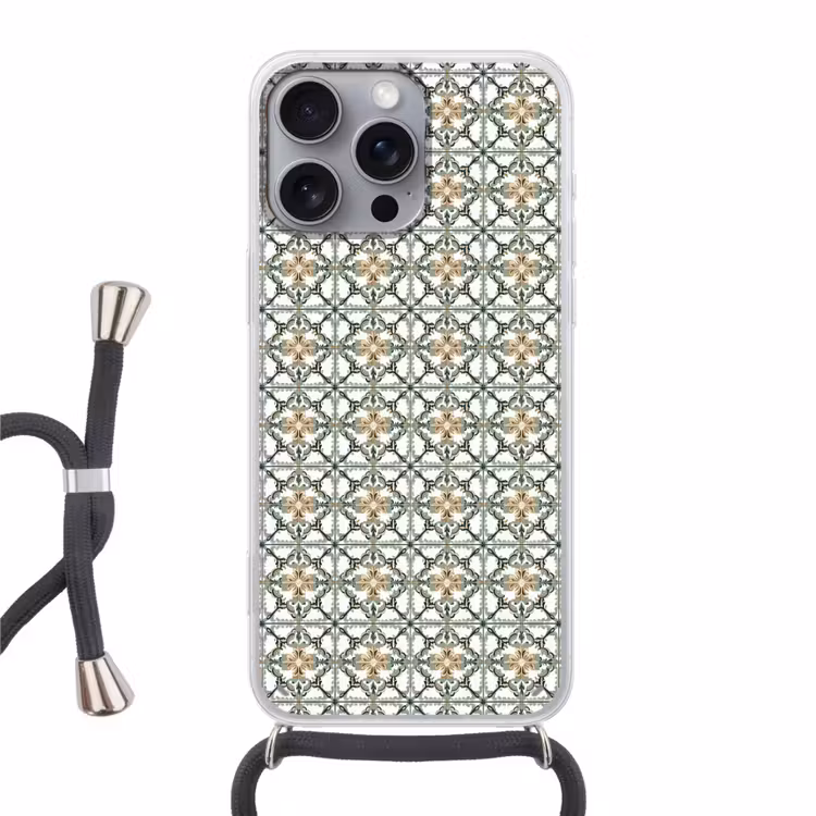 Floraal - Verweerd - Keurrijk Hoesje iPhone 16 Pro Max met koord klein 804 -3d