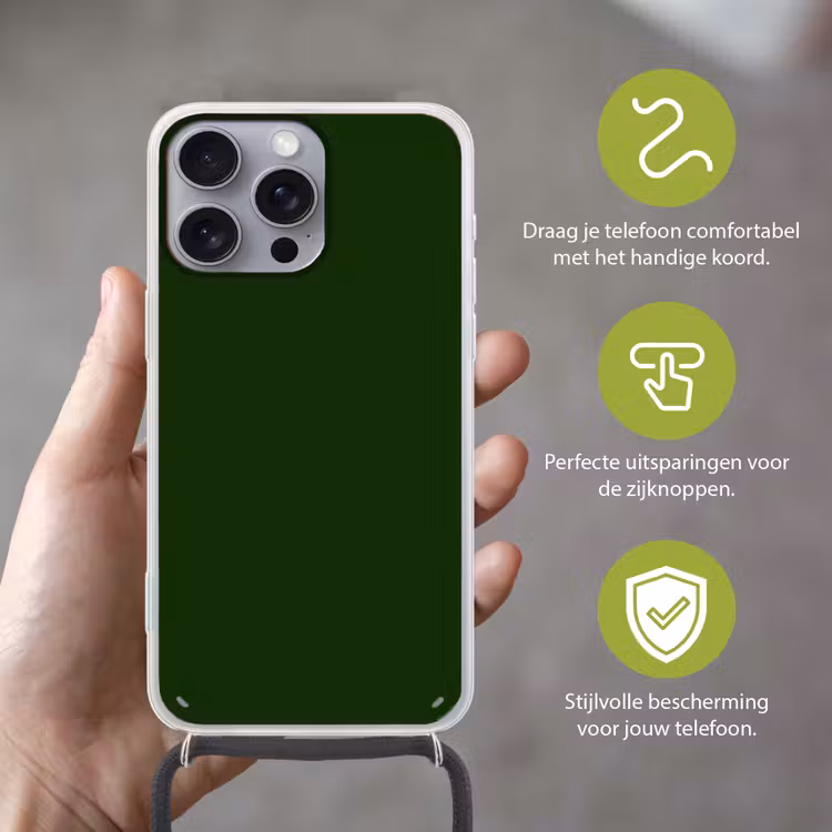 Forest - Green - Groen Hoesje iPhone 16 Pro Max met koord klein 804 -sfeer2_NL