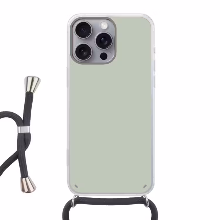 Frosted - Mint - Groen Hoesje iPhone 16 Pro Max met koord klein 804 -3d