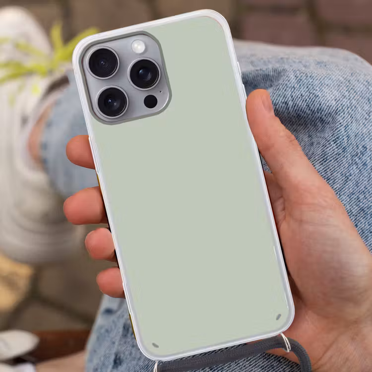 Frosted - Mint - Groen Hoesje iPhone 16 Pro Max met koord klein 804 -sfeer3