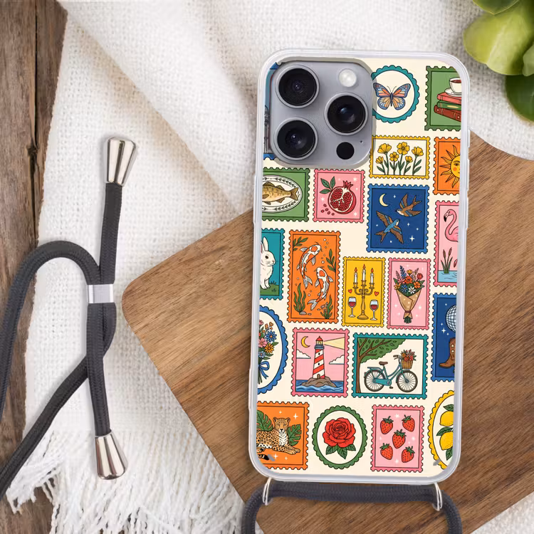 Gebouw - Koepel - Architectuur - Klassiek - Grijs Hoesje iPhone 16 Pro Max met koord klein -sfeer4