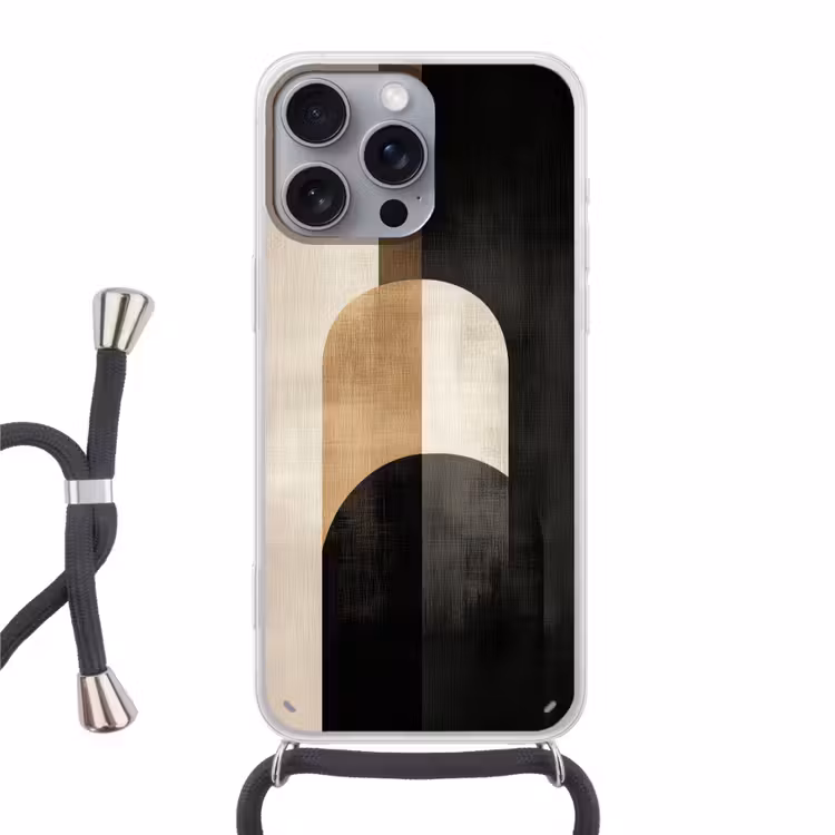 Geometrische - Vormen - Wit Hoesje iPhone 16 Pro Max met koord klein -3d