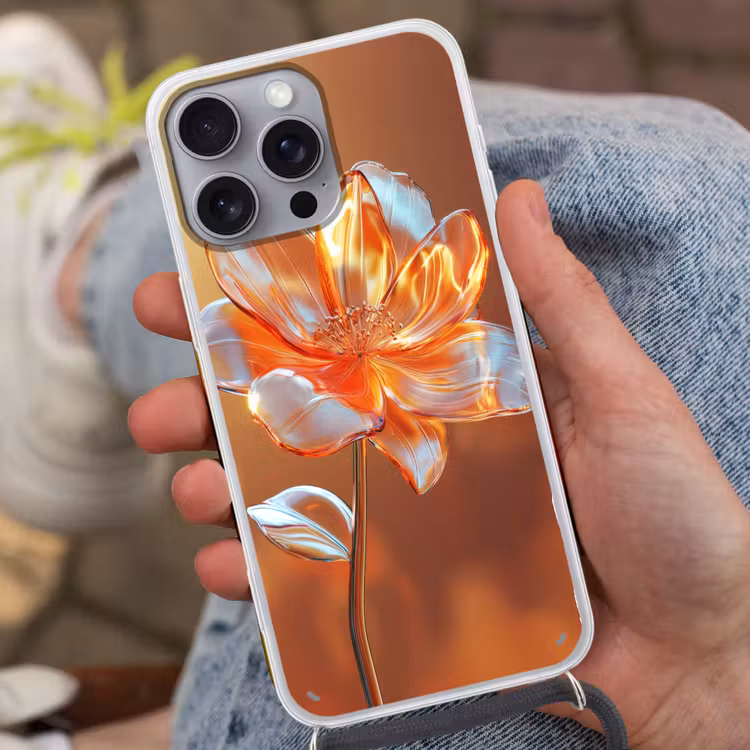 Glazen - Bloem - Zonlicht Hoesje iPhone 16 Pro Max met koord klein -sfeer3