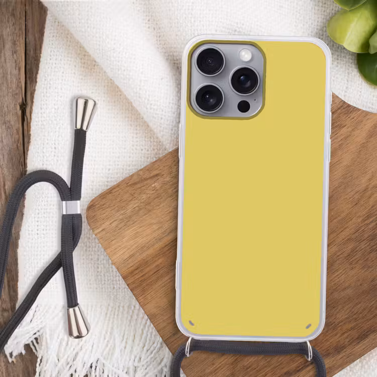 Golden - Ochre - Geel Hoesje iPhone 16 Pro Max met koord klein 804 -sfeer4