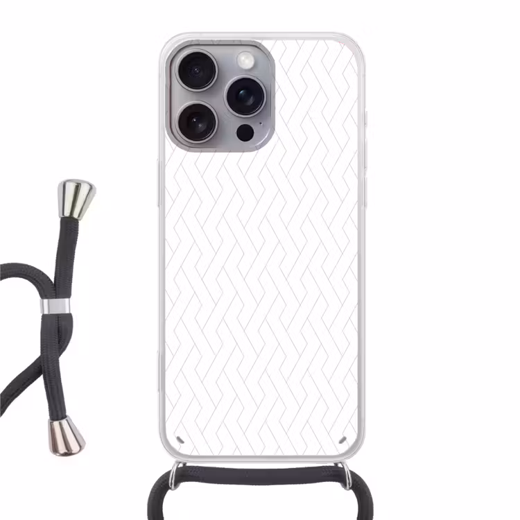Grafisch - Patroon - Modern Hoesje iPhone 16 Pro Max met koord klein 804 -3d