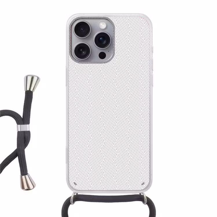 Grafisch - Patroon - Modern Hoesje iPhone 16 Pro Max met koord klein 804 -3d