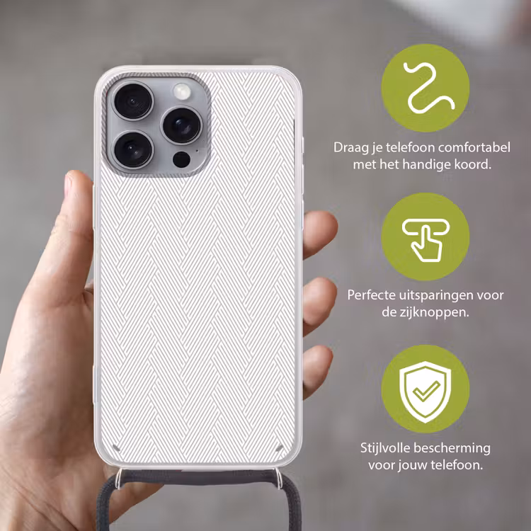 Grafisch - Patroon - Modern Hoesje iPhone 16 Pro Max met koord klein 804 -sfeer2_NL