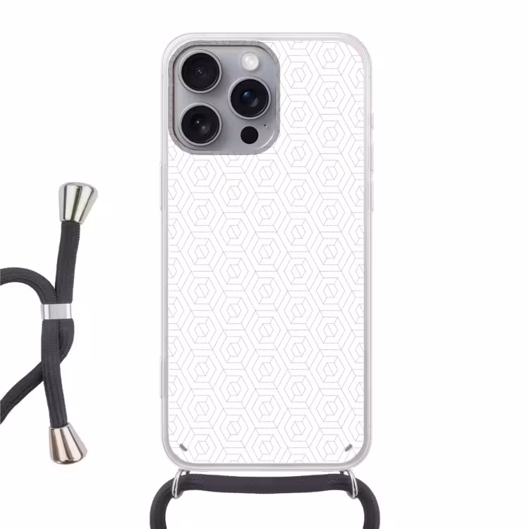 Grafisch - Patroon - Modern Hoesje iPhone 16 Pro Max met koord klein 804 -3d