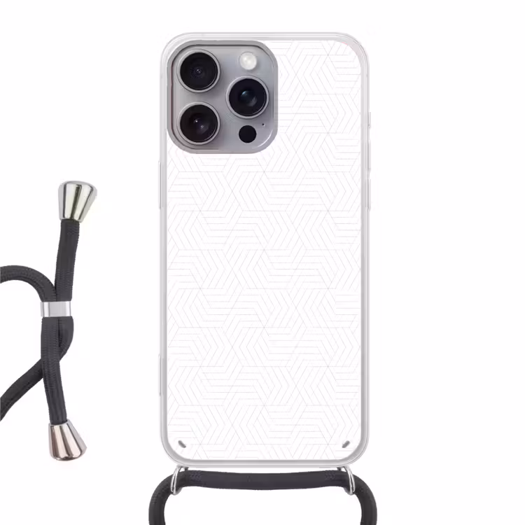 Grafisch - Patroon - Modern Hoesje iPhone 16 Pro Max met koord klein 804 -3d
